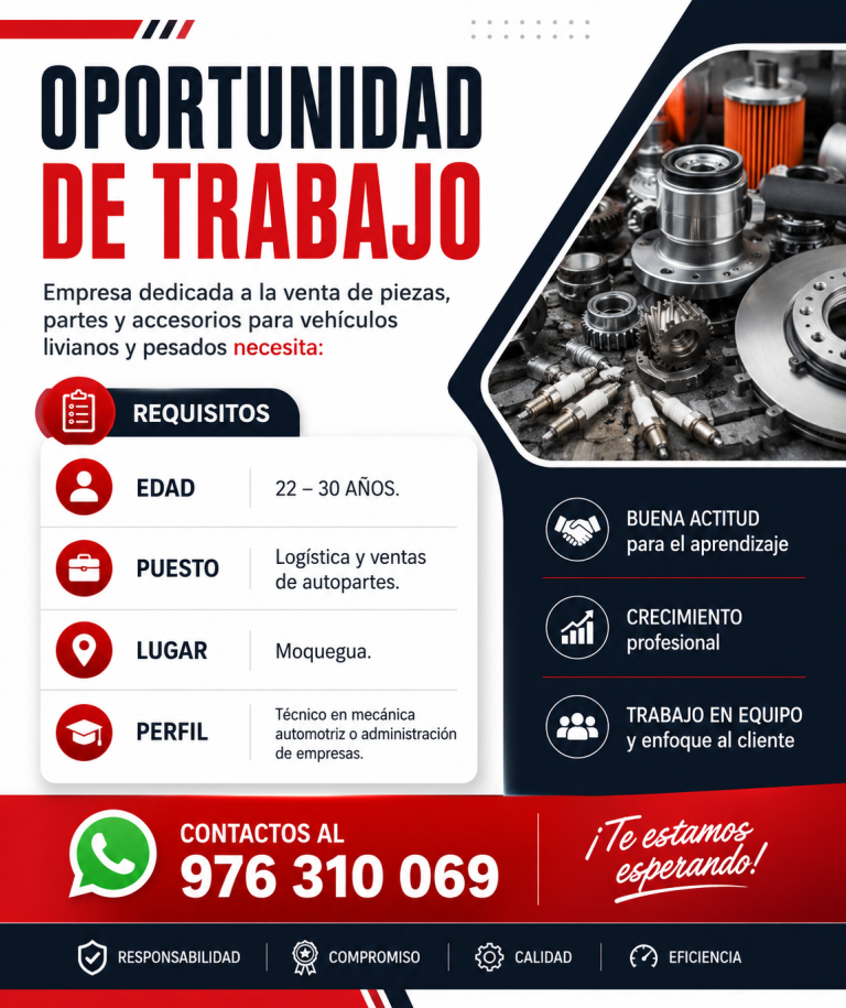 Oportunidad de trabajo